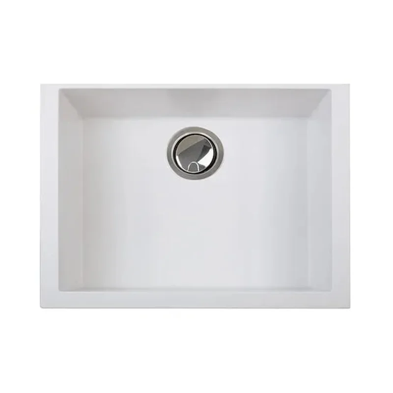 Nantucket Sink Plymouth PR2418-(W,TI,BL,BR) Small Single Bowl Undermount Granite Composite White (PR2418-W)