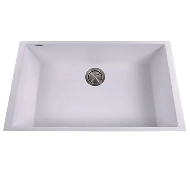 Nantucket Sink Plymouth PR3018-(W,BL,BR,TR,TI) , Large Single Bowl Undermount Granite Composite White (PR3018-W)