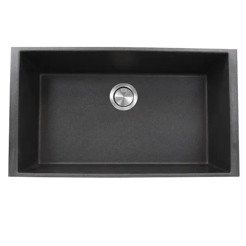 Nantucket Sink Plymouth PR3320-(BL,TI,TR,W,BR)-UM 33" Undermount Granite Composite Sink Black (PR3320-BL-UM)