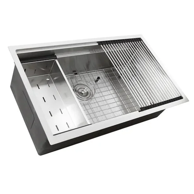 Nantucket Sink Prep Station SR-PS-3620-16 Prep Station Small Radius Undermount Stainless Sink with Accessories