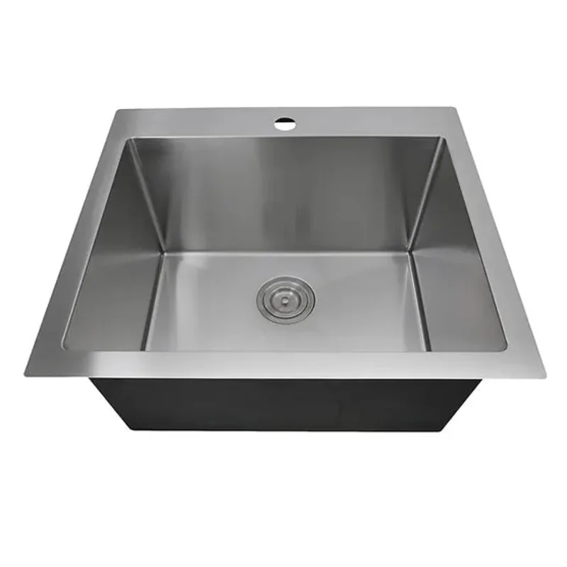 Nantucket Sink Pro Series SR2522-12-16 , 25" Pro Series Rectangle Single Bowl Dualmount Small Radius Corners Stainless Steel Kitchen Sink