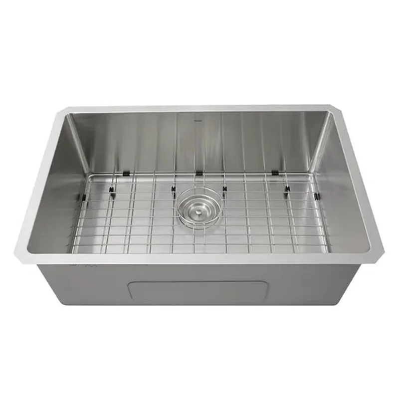 Nantucket Sink Pro Series SR3018 , Pro Series Rectangle Single Bowl Undermount Small Radius Corners Stainless Steel Kitchen Sink, 16 Gauge