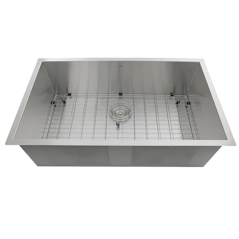 Nantucket Sink Pro Series ZR3219-16 , 32 Inch Pro Series Large Rectangle Single Bowl Undermount Zero Radius Stainless Steel Kitchen Sink
