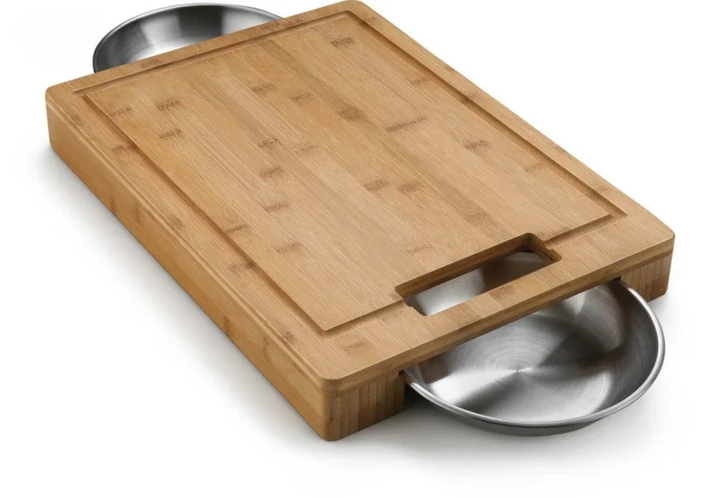 Napoloen - Cutting Board with Stainless Steel Bowls - 70012 None