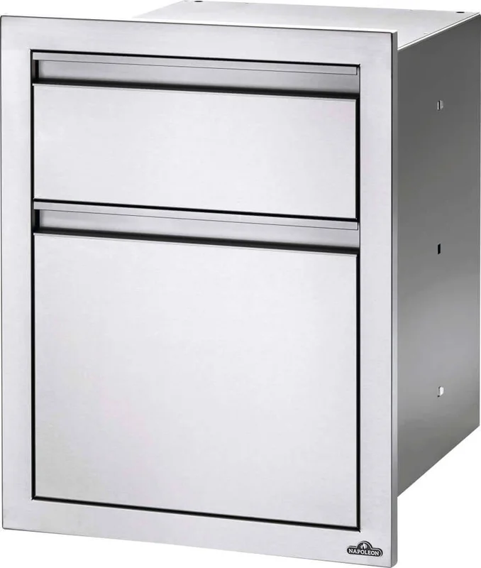 Napoloen - Double Drawer in Stainless - BI-1824-2DR Stainless