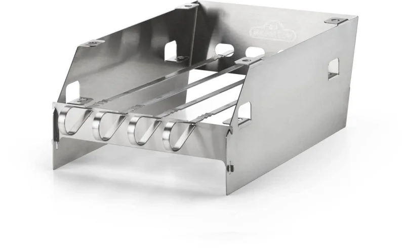 Napoloen - Side Burner Windshield with Large Skewer Rack in Stainless - 71301 Stainless