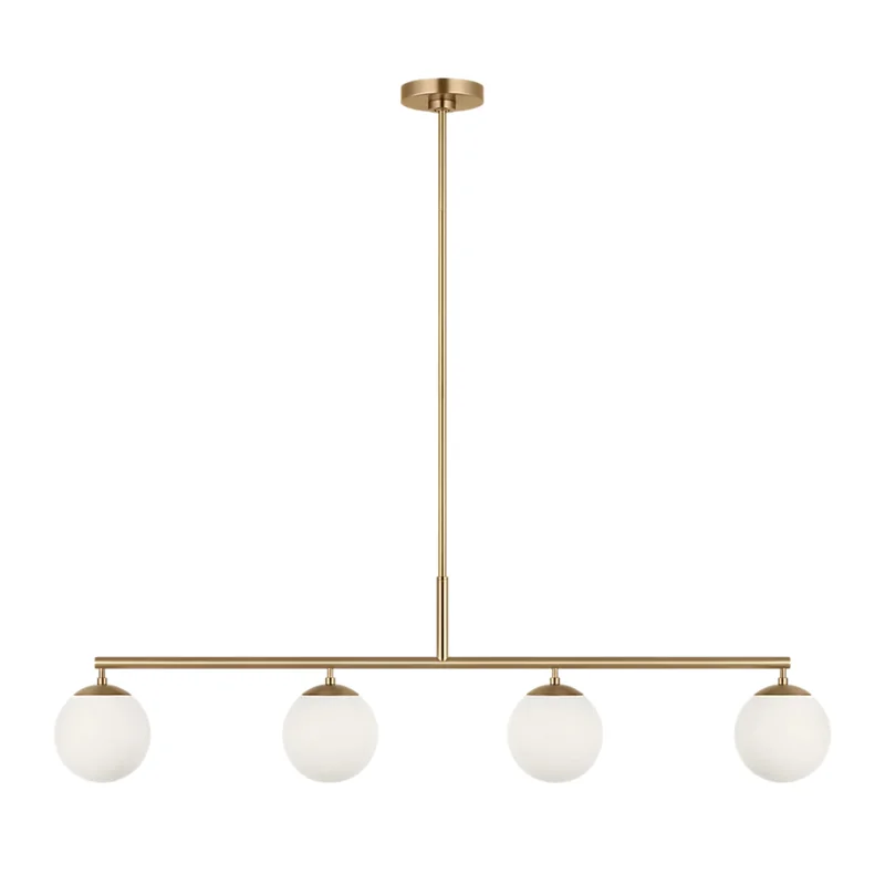 Nube Four Light Linear Chandelier - Satin Brass