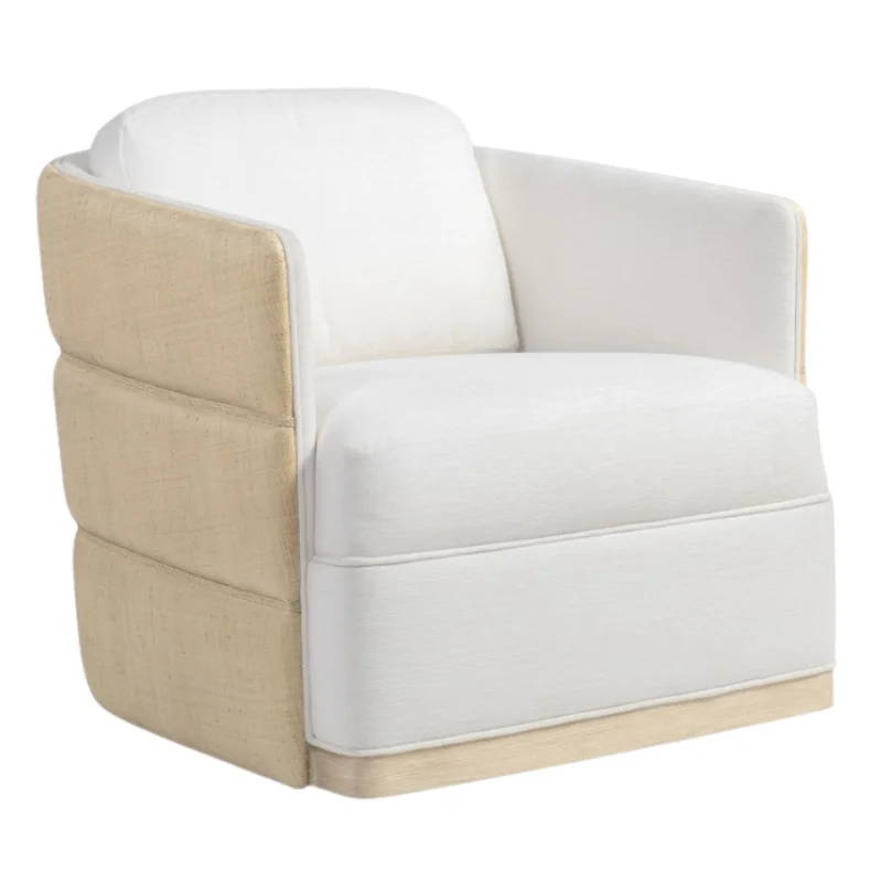Oakridge Swivel Lounge Chair, Beige/Oyster Chenille