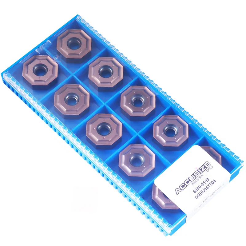 Octagonal Double Side ONHU080608-M Carbide Inserts, PVD Coated