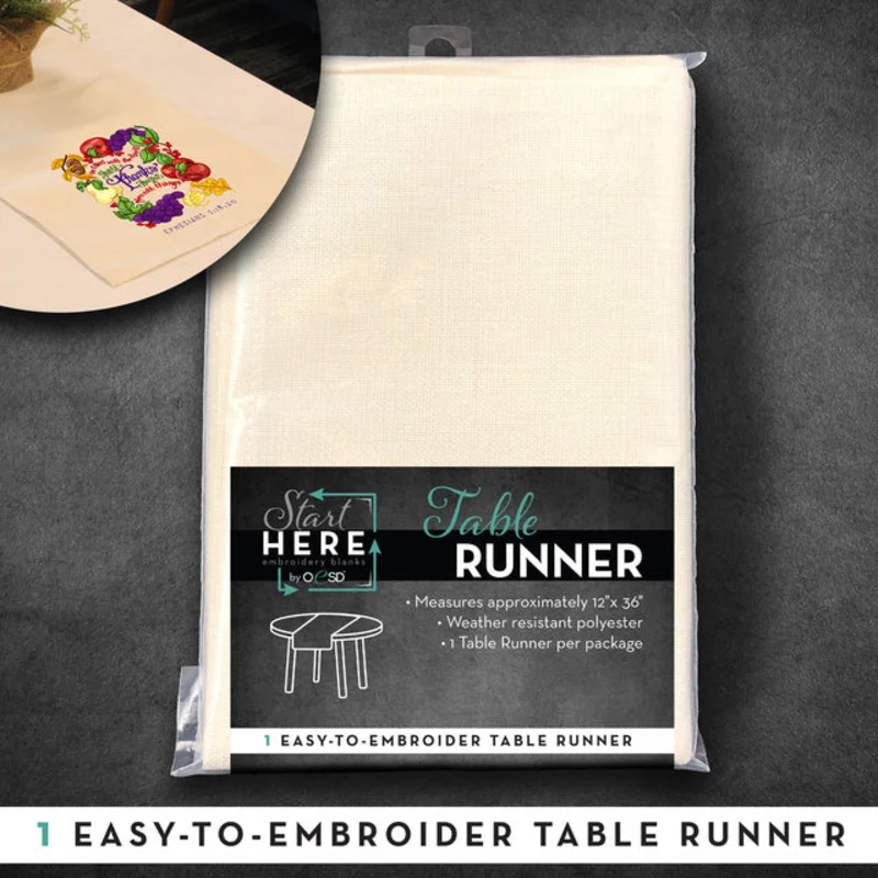 OESD: Table Runner Banks - 12" x 36" Black