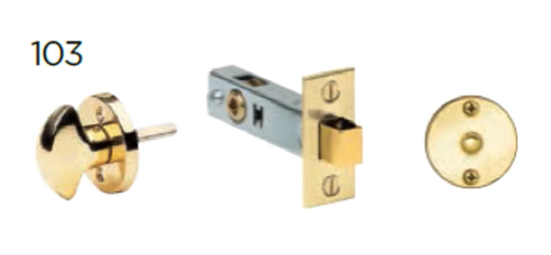 Omnia 103 Solid Brass Privacy Bolt Set