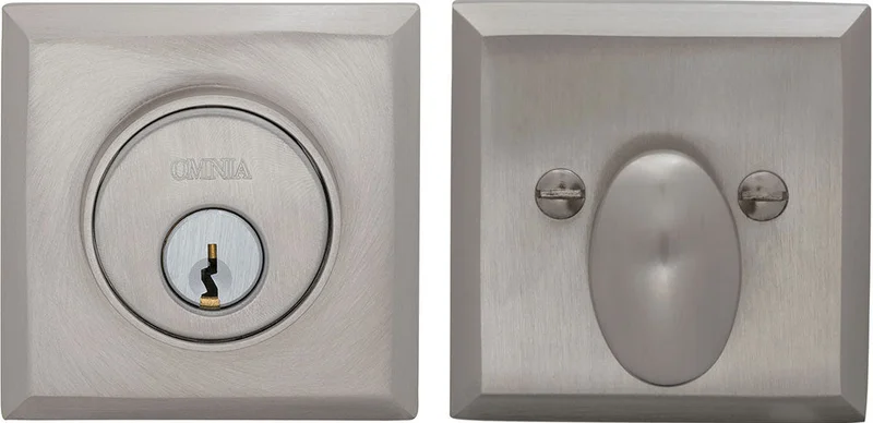 Omnia RECTDB Solid Brass Auxiliary Deadbolt Kit