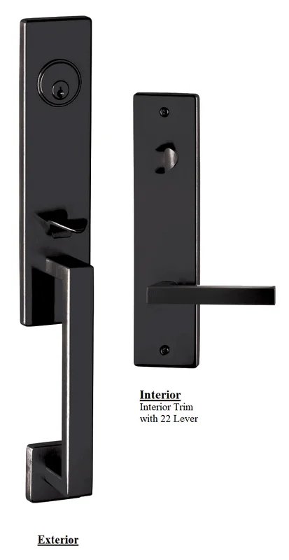 Omnia URBAN PVD Stainless Tubular Deadbolt Handleset