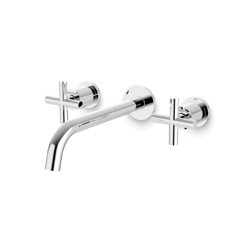 Opera 3-Hole Wall Mount Tub Filler with Cross Handles