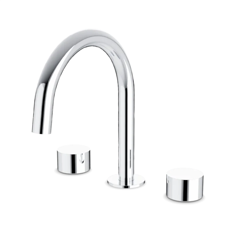 Opera 8" Widespread Bathroom Faucet With Arc Spout & Disc Handles