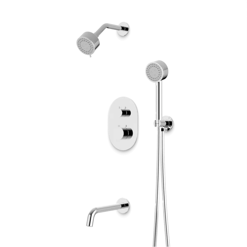 Opera Thermostatic Shower Trim Kit with Hand Shower and Tub Filler