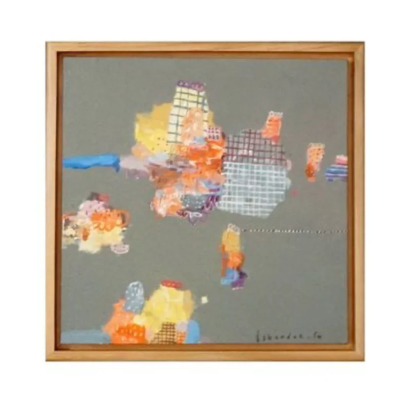 Original Abstract Painting on Canvas by Iskandar (2022)- S19, 18"L x 18"W