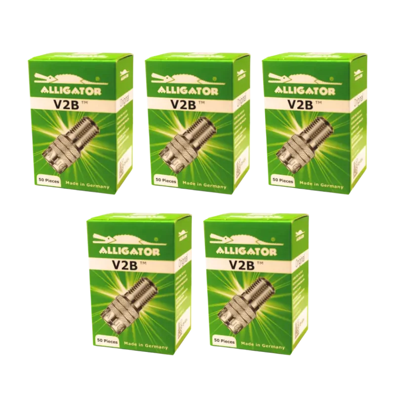 Original Alligator V2B Gator Double Seal Tire Valve Caps (5 Box, 250 Caps)
