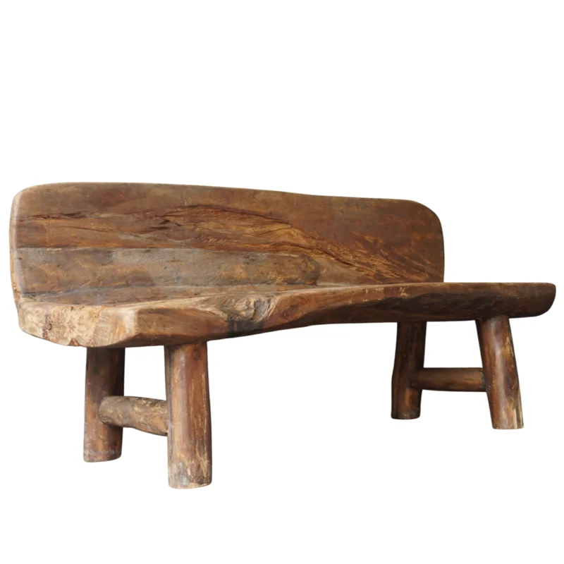 Original Antique Kampung Bench, 67"L x 28" x 33"