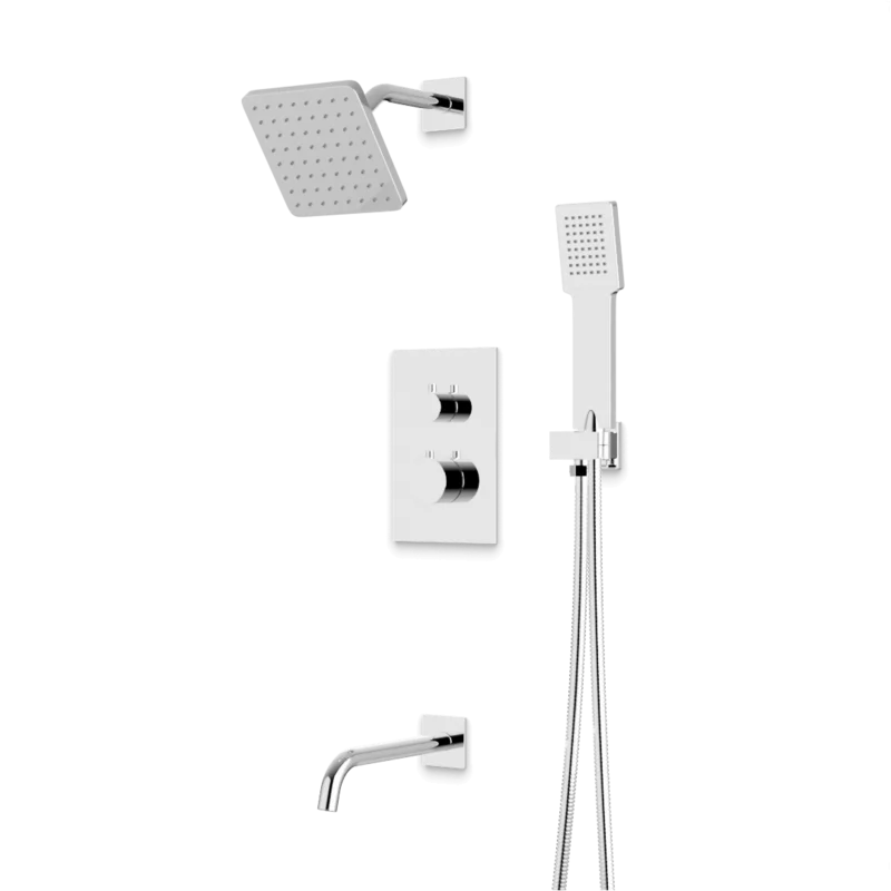 Otella Thermostatic Shower Trim Kit with Hand Shower and Tub Filler