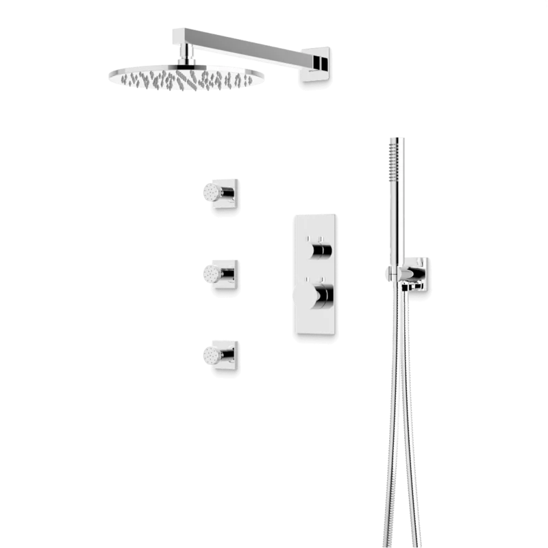 Otella Thermostatic Shower Trim Kit with Hand Shower, Body Jets