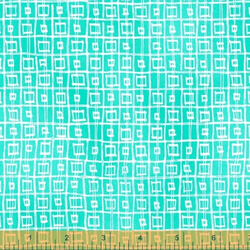 OUR HOUSE: Guitar frets and strings- turquoise (1/4 Yard)