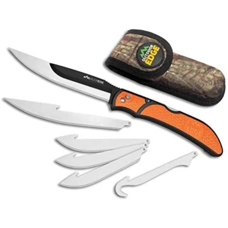 Outdoor Edge Razor Bone - Orange with 6 Blade Combo