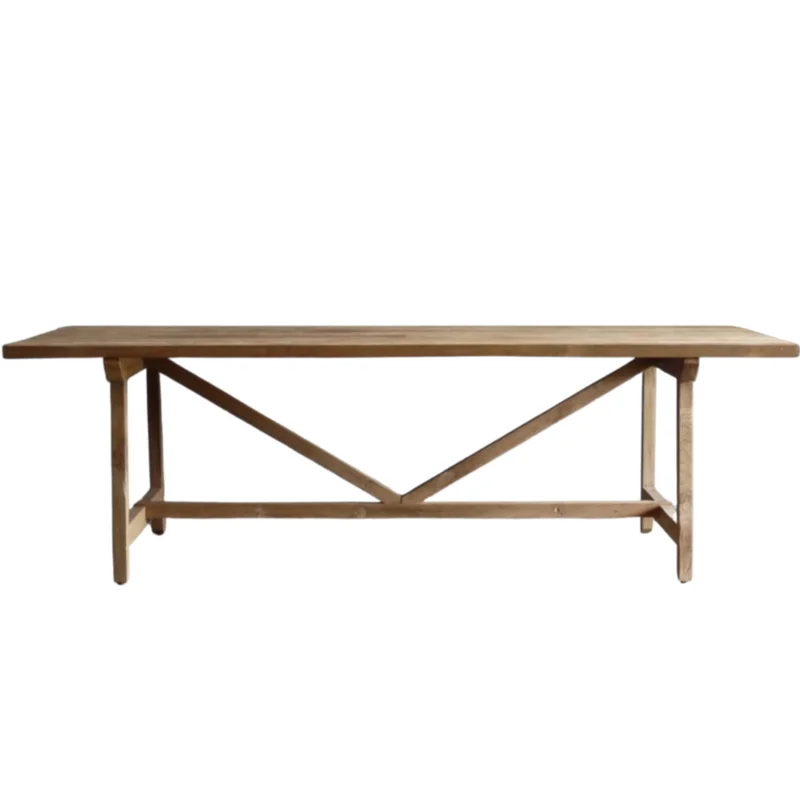 Outdoor Farm Table in Teak, 96"L x 32"W