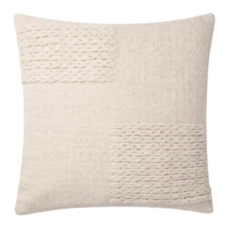 P1110 Ivory, 22" x 22", Magnolia Home by Joanna Gaines Loloi
