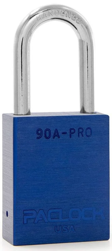 PACLOCK 90A-PRO Aluminum Padlock 1-1/2" Tall Shackle Lock Out Tag Out Black