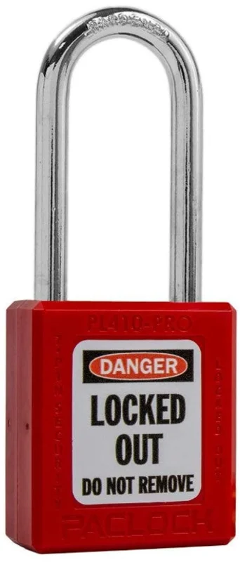 Paclock PL410-PRO Padlock 1-1/2" Tall Shackle Thermoplastic Lock Out Tag Out Black