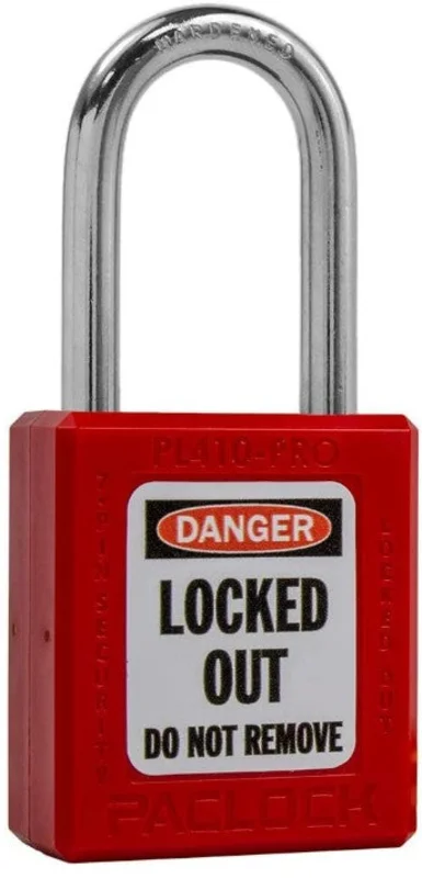 Paclock PL410-PRO Padlock 1-3/16" Tall Shackle Thermoplastic Lock Out Tag Out Black
