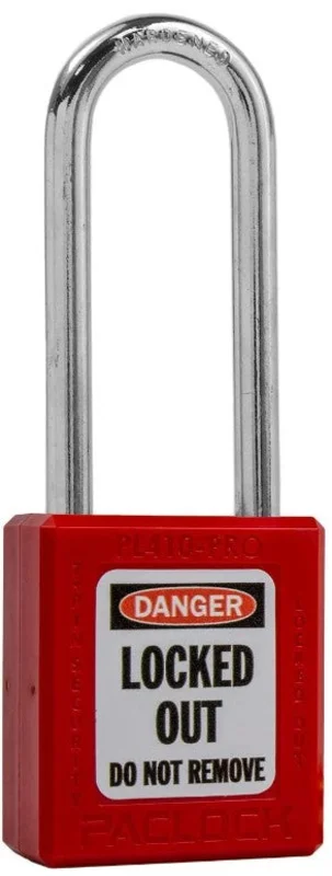 Paclock PL410-PRO Padlock 2" Tall Shackle Thermoplastic Lock Out Tag Out Black