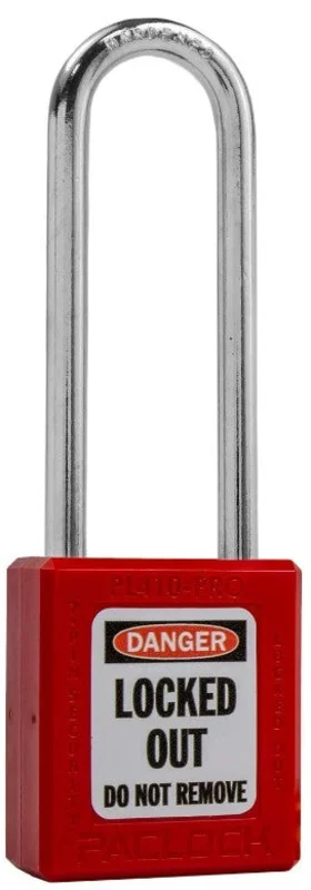 Paclock PL410-PRO Padlock 3" Tall Shackle Thermoplastic Lock Out Tag Out Black