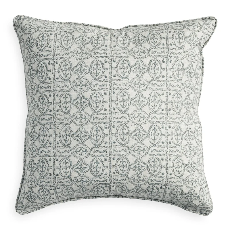 Palermo Celadon Linen Cushion, 20" X 20"