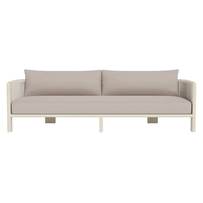 Palm Beach 3 Seater Sofa, Aluminum Bone/Panama Marble/Rope Shell, 96" W