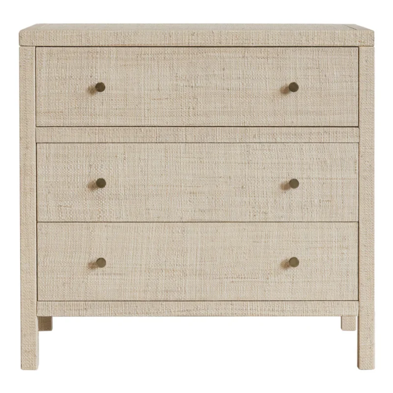 Paloma 3 Drawer Raffia Wrapped Dresser - Natural, 34"W