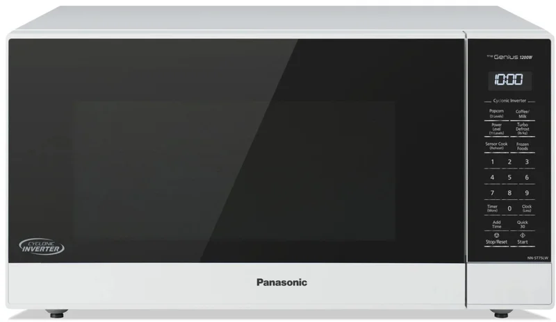 Panasonic - 1.6 cu. Ft Counter top Microwave in White - NNST75LWC White
