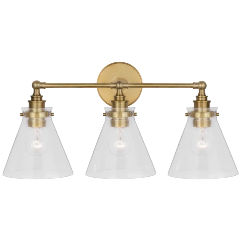 Parkington 24" Three Light Bath Bar, Brass
