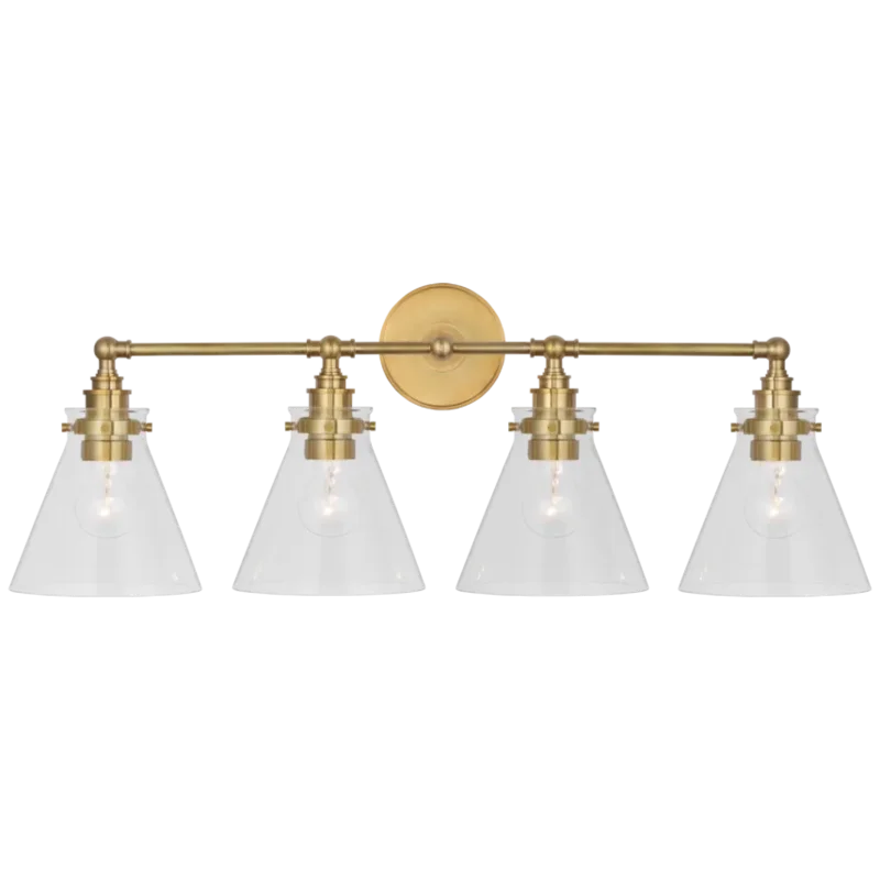 Parkington 32" Four Light Bath Bar, Brass