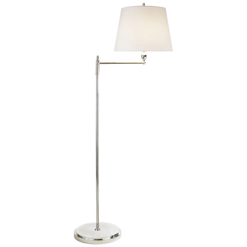 Paulo Floor Light, Polished Nickel