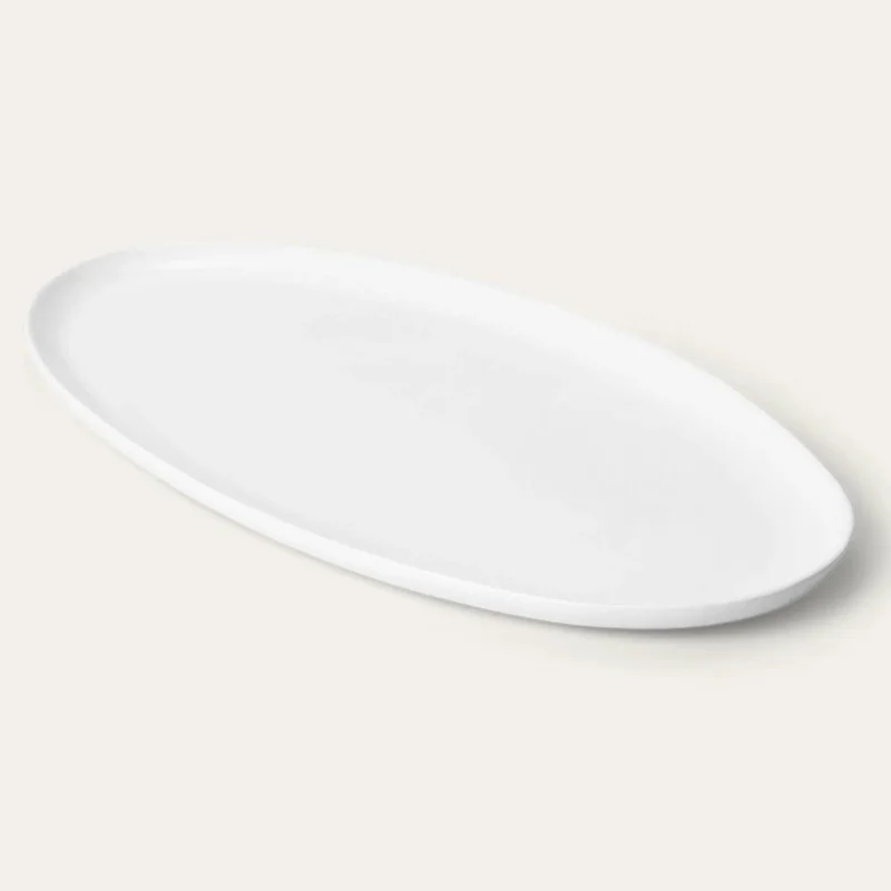 Pearl White Oval Serving Platter