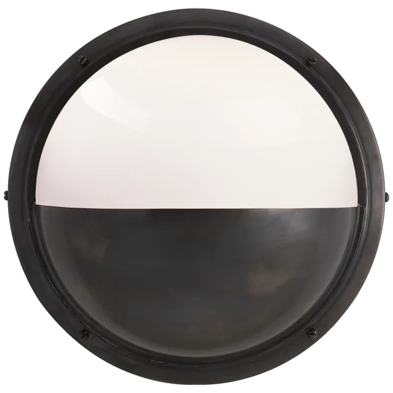 Pelham Moon Light, Bronze with White Glass