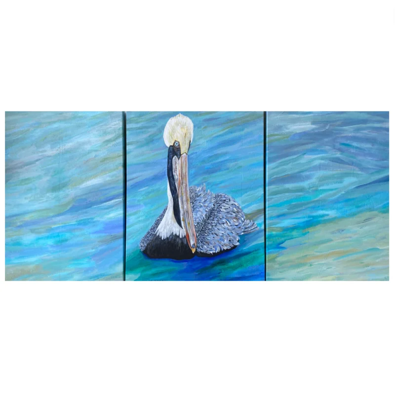 Pelican Triptych, 67"W x 30.5"H