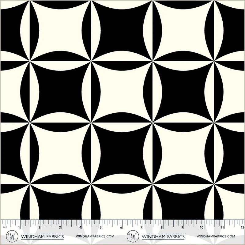 PERFECT POINTS II: Cathedral Window-Black Canvas (1/4 Yard)