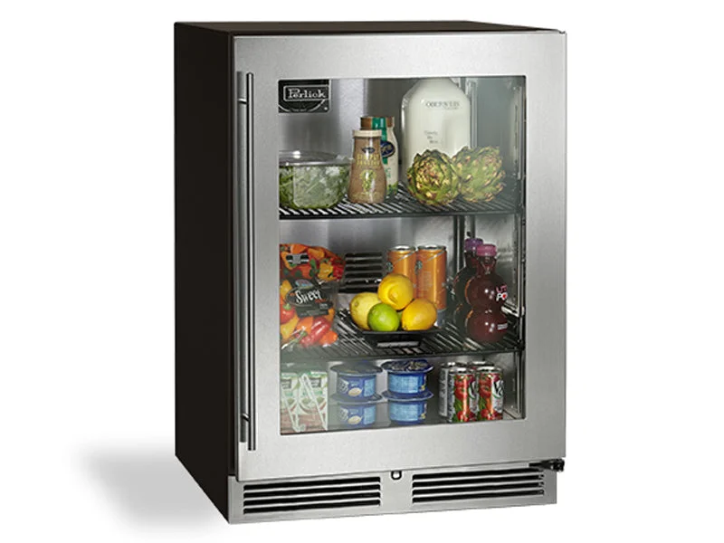 Perlick - 23.875 Inch 5.2 cu. ft Built In / Integrated Undercounter Refrigerator in Stainless - HC24RB-3-3L Stainless