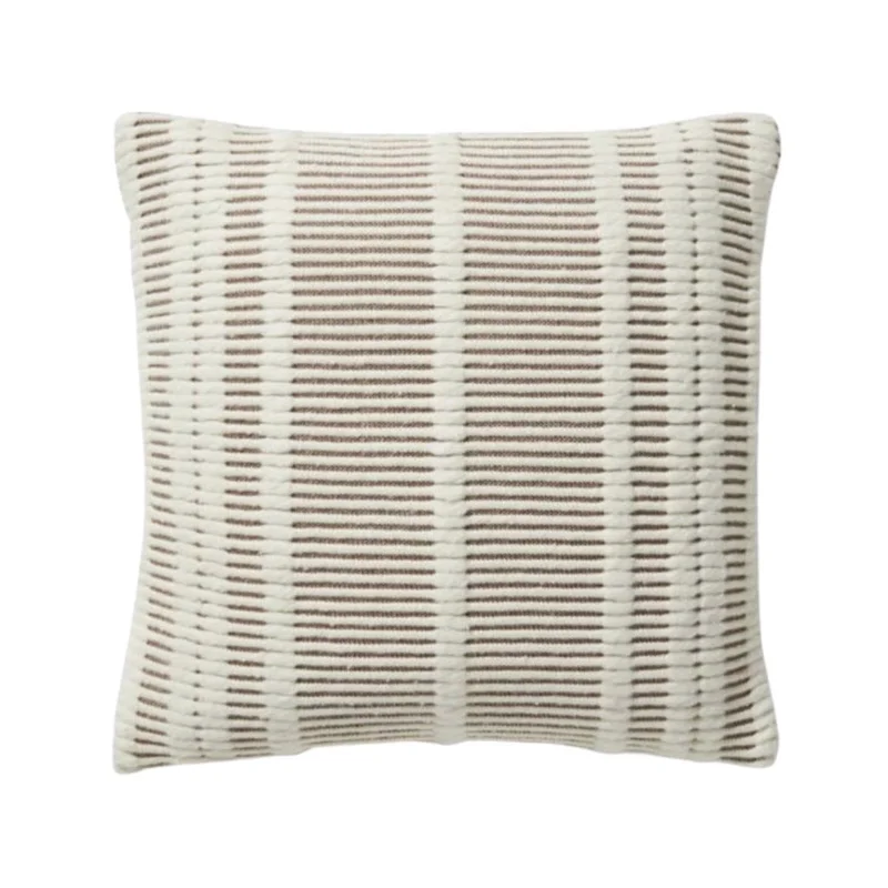 PMH0011 MH Ivory/Coffee, 18" x 18", Magnolia Home by Joanna Gaines  Loloi