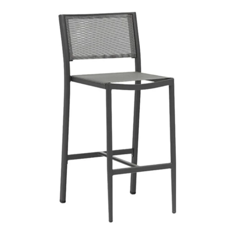 Polo Armless Barstool, Anthracite Aluminum Grey