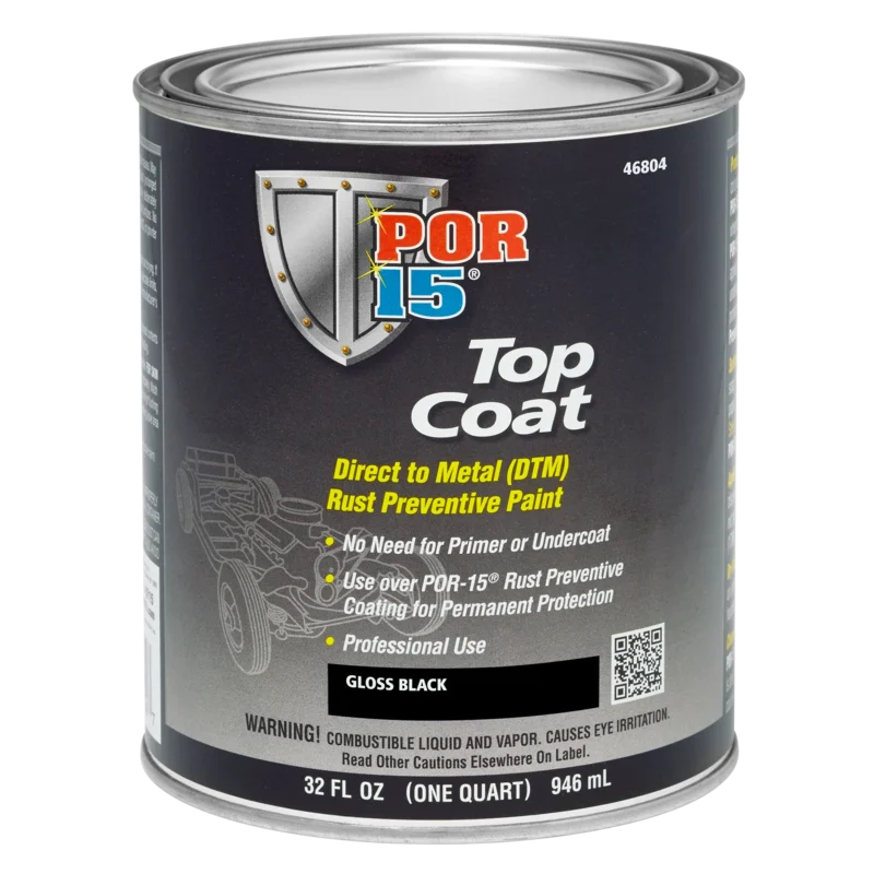 POR-15 Top Coat Direct to Metal (DTM) Paint (QUART) Gloss Black