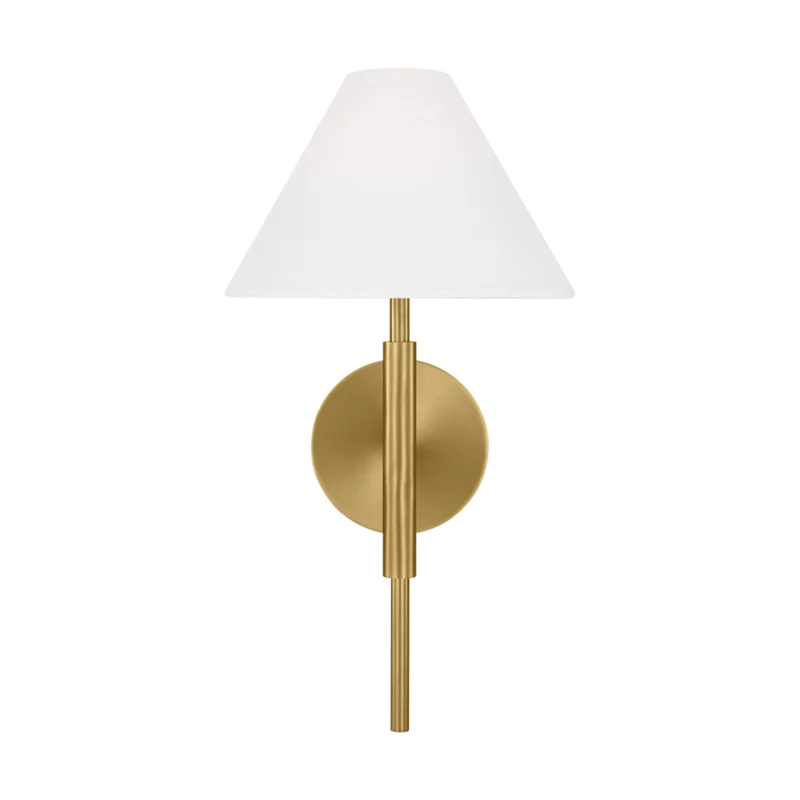 Porteau Medium Sconce, Satin Brass